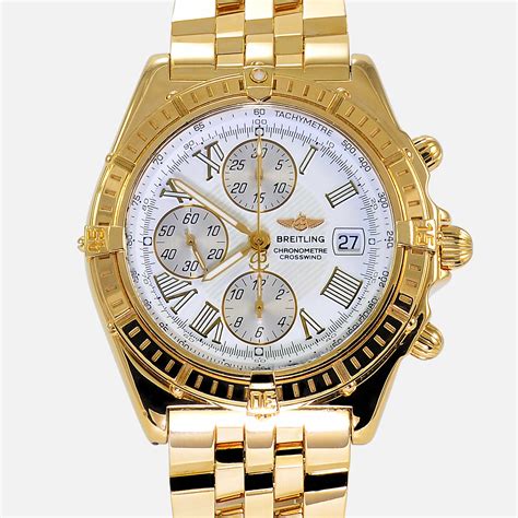 breitling mens watch gold|solid gold Breitling watch.